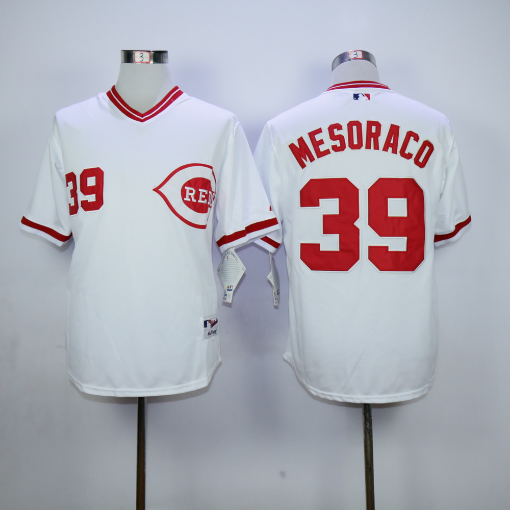 Men MLB Cincinnati Reds #39 Mesoraco white 1990 turn back jerseys->->MLB Jersey